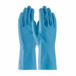 Assurance® 48-L185B/L Chemical-Resistant Gloves, L, Unsupported Latex, Blue, Flock Lining, 12 in L, Resists: Tear, Pinked Cuff , 18 mil Thickness