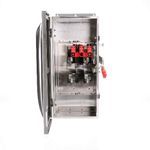 Siemens HF223S Enclosed Fusible Heavy Duty Safety Switch, 240 VAC, 100 A, 7-1/2 hp, 15 hp, DPST Contact Form, 2 Pole