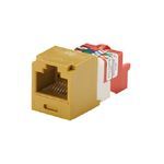 Panduit® CJ5E88TGR TX5e™ Cat 5e Standard Shuttered Jack Module, Mini-Com®/UTP Module, 1 Ports, Plastic, Red