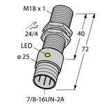 Turck BI 5-G18-AP6X-B1341 Inductive Sensor, Inductive Sensing Method, 3-Wire DC PNP Output, 1NO Contact Configuration