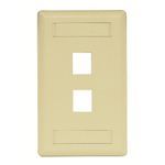 PREMISE WIRING iSTATION™ IFP12TI Rear Load Faceplate, 1 Gang, 2 Ports, Snap-In/Threaded/Flush/Wall Mount, ABS