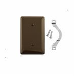 Bryant Electric NP14 Standard Blank Wallplate, 1 Gang, 4.63 in H x 2.88 in W, Nylon, Brown