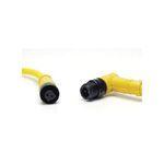Brad® Micro-Change® 120073-0351 Double End Cordset, 1/2-20 UNF Connector, 90 deg Female x 90 deg Male Connector, 0.91 m Cable Length, 5 Pole, 2 Keyway