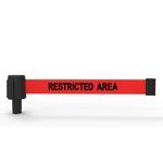 Banner Stakes PL4047 PLUS Red "Restricted Area" Banner (Pack of 5), Includes: 5 PLUS Banner Head, Belt Length 15 ft, Suitable for Indoor/Outdoor Use