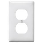 PREMISE WIRING NPJ8W Mid-Size Midway Wallplate, 1 Gang, 4.88 in H x 3.13 in W, Nylon, White