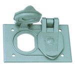 Killark® FCLA2 Weatherproof Cover With 2-Flip, 2-57/64 in W x 1-1/4 in D, Duplex Round Receptacle Cover, Aluminum