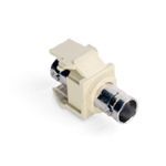 QuickPort® 41084-BIF Bulkhead Module Fire Retardant BNC Feed Through Adapter, Female End A, Female End B, Ivory