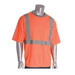 PIP® 312-1200OR/3X 312-1200 Short Sleeve T-Shirt, 3XL, Hi-Viz Orange, Bird's Eye Polyester, 33-1/2 in L