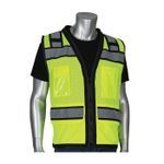 PIP® 302-0800D-LY/2X 302-0800D 2-Tone Breathable Tech-Ready Surveyors Vest, 2XL, Hi-Viz Lime Yellow, Polyester Mesh