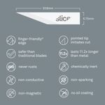 Slice™ 10519 Single Side Craft Blade, Steel, Straight Edge/Pointed Tip Blade, 1.28 in L x 0.24 in W Blade, Compatible With: 10548/10589/10580 and 10568 Handles, 0.03 in THK