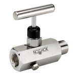 NOSHOK, Inc. 604-MFS 1/2" National Pipe Thread (NPT), Male x Female, 316 Stainless Steel, Hard Seat, 0.187" Orifice Block and Bleed Valve