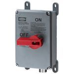 Wiring Device-Kellems Circuit-Lock® HBLDS3MQR Enclosed Labelless Non-Metallic Standard Unfused Disconnect Switch With LINKOSITY® (1) Pre-Wired Female Receptacle, 600 VAC, 30 A, 15 hp, 3 Pole