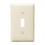 PREMISE WIRING NPJ1LA Mid-Size Wallplate, 1 Gang, 4.88 in H x 3.13 in W, Nylon, Light Almond