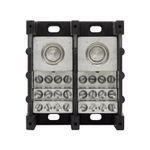 Bussmann 16375-2 Barrier Power Distribution Block, 600 VAC/VDC, 420 A, 2 Pole, 14 to 4 AWG Wire, Aluminum/Molded Thermoplastic