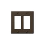 Decora® 80409 Standard Wallplate, 2 Gangs, 4-7/8 in H x 5-3/8 in W, Nylon, Brown