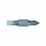 Klein® 32482 Double End Screwdriver Insert Bit, #1 x 3/16 in x Phillips®/Slotted Point, 1-1/4 in OAL, S2 Steel, Carbide