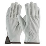 PIP® 68-162/XXL Economy Grade Work Gloves, Drivers Glove, Keystone Thumb Style, 2XL, Top Grain Cowhide Leather Palm, Grain Cowhide Leather, Black/Natural, Slip-On Cuff, Resists: Abrasion