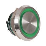 Rockwell Automation 800K-30FMG24X10 Pushbutton, 30.5 mm, 1NO Contact Configuration, Flush/Piezo Operator, Green