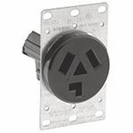 Leviton® 5207 Straight Blade Receptacle, 125/250 VAC, 30 A, 3 Pole, 3 Wires, Black