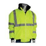 PIP® 333-1762-LY/M Bomber Jacket With Zip-Out Fleece Liner, Hi-Viz Lime Yellow, Polyester, 54 in Chest, Resists: Water, Specifications Met: ANSI 107 Class 3 Type R