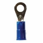 Scotchlok™ 051128-58755 MV Series Standard Ring Terminal, 16 to 14 AWG Conductor, 0.93 in L, Brazed Seam Barrel, Electrolytic Copper/Vinyl Insulated, Blue