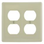 PREMISE WIRING NPJ82LA Mid-Size Midway Wallplate, 2 Gangs, 4.88 in H x 4.94 in W, Nylon, Light Almond