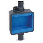Ocal® FDC222-G Type FDC Deep Feed-Through Device Box, Iron, 2 Gangs, 2 Outlets, 2 Knockouts