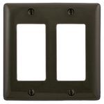 PREMISE WIRING NP262 Standard Wallplate, 2 Gangs, 4.63 in H x 4.69 in W, Nylon, Brown