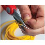 Jonard Tools® Wire & Kevlar® JIC-186 Cutting Shear, 6 in OAL, Sharp Tip, Serrated Edge, High Carbon Steel Blade