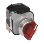 Allen-Bradley 800TC-2JWH2KB7GJ 800T PB, 30mm Selector Switch, 3 Pos Selector Switch, Std Knob Type, 12 130V AC/DC, White, Maint, KB7 Cam, 12 130V AC/DC, Finger Guards on Terminals, LED Lamp, 1 NOEM Std Contact, 1 NCLB Std Contact, Std Knob Maint