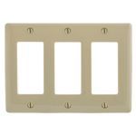 Bryant Electric NP263I Standard Wallplate, 3 Gangs, 4.63 in H x 6.5 in W, Nylon, Ivory