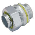 Killark® K050 K Series Non-Insulated Liquidtight Conduit Connector, 1/2 in Trade, Straight Angle, Malleable Iron/Steel, Electroplated Zinc