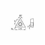 Kennametal® TCMT3251LF High Performance Screw-On Turning Insert, TCMT Insert, Material Grade: K, M, N, P, S, Triangle Shape, Positive Rake, Carbide, Manufacturer's Grade: KC5025