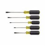 Klein® 85075 Screwdriver Set, Measurement System: Imperial, 5 Piece, No ESD-Safe, Insulated: No, Screwdriver Types Included: Cabinet/Keystone/Phillips®, Specifications Met: ASME Specified, Acetate/Steel, Polished Chrome