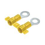 Panduit® Reel Smart™ PV10-10RB-2K PV-RB Insulated Ring Terminal, 12 to 10 AWG Conductor, 1.02 in L, Insulation Support Barrel, Copper, Yellow