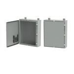nVent HOFFMAN A201606LPCUST08 A12 1-Door Wall Mount Enclosure, 20 in L x 16 in W x 6 in D, NEMA 12, Steel