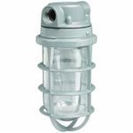 Killark® VUCGG-1-100 V Series Feed Through Weatherproof Lighting Fixture With Globe and Guard, 120 to 277 VAC, 100 W Fixture, Incandescent Lamps, Powder Epoxy Paint Housing