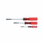 Klein® SK234 Slotted Holding Screwdriver Set, Measurement System: Imperial, 3 Piece, No ESD-Safe, Insulated: No, Screwdriver Types Included: Slotted, Specifications Met: ASME Specified, Acetate/Steel, Polished Chrome