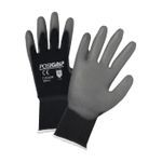 PIP® PosiGrip™ 715SUGB/L Unisex General Purpose Gloves, Coated/Work, Full-Finger Style, L, Polyurethane Palm, Nylon, Black/Gray, Ribbed Knit Wrist Cuff, Polyurethane Coating, Unlined Lining