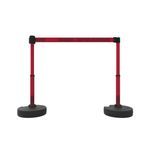 Banner Stakes PL4247 PLUS Barrier Set X2, Red "Danger - Entrée Interdite", Includes: 2 PLUS Stanchions, 2 PLUS Bases, 1 PLUS Banner Head, 1 PLUS Receiver Head, Belt Length 15 ft, Suitable for Indoor/Outdoor Use