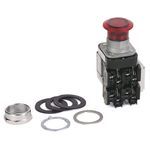Rockwell Automation 800TC-FXTQH2RA1 Illuminated Twist/Key Release Switch, 30.5 mm, 1NCLB-1NO Contact Configuration, Mushroom Head/Push-Pull/Twist Operator, Red