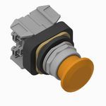 Allen-Bradley 800T-FXNQH2AAV 800T PB, 30mm Push Pull Device, No Twist Release, 3 Pos. Momentary In, 12 130V AC/DC, Std Mushroom Cap, No Legend on Cap, Amber, Full Voltage Type, 1 NO 1 NC PenTUFF Contacts, LED Lamp, No Block in Pos. 3, Push Pull