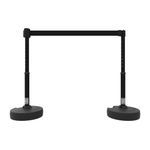 Banner Stakes PL4204 PLUS Barrier Set X2, Blank Black Banner, Includes: 2 PLUS Stanchions, 2 PLUS Bases, 1 PLUS Banner Head, 1 PLUS Receiver Head, Belt Length 15 ft, Suitable for Indoor/Outdoor Use