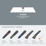 Slice™ 10528 Double Side Replaceable Utility Knife Blade, Ceramic/Metal, Pointed Blade, 2.56 in L x 0.47 in W Blade, Compatible With: 10477/10550/10554/10558/10562/10585/10591 and 10593 Tools, 0.05 in THK