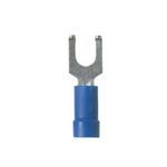 Panduit® Pan-Term® PV14-6FF-C PV-FF Insulated Fork Terminal, 16 to 14 AWG Conductor, 0.88 in L, Brazed Seam Barrel, Copper, Blue