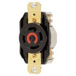 Wiring Device-Kellems Twist-Lock® Insulgrip® HBL2730 Flush Mount Locking Receptacle, 480 VAC, 30 A, 3 Poles, 4 Wires, Black