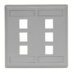 PREMISE WIRING IFP26GY Rear Load iSTATION™ Faceplate, 2 Gangs, ABS, Snap-In/Threaded/Flush/Wall Mount