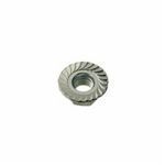 BBI 857260 Case Hardened Hex Head Serrated Flange Locknut, Measurement System: Imperial, 3/8-16 Thread, Low Carbon Steel, Zinc CR+3