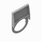 Allen-Bradley 800F-18AE251 800F PB, 22mm Accessory, Aluminum with Black Text, 30x50 mm Legend Plate Only, Blank or Custom Text, English, EMERGENCY STOP