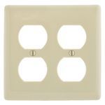 PREMISE WIRING NP82LA Standard Wallplate, 2 Gangs, 4.63 in H x 4.69 in W, Nylon, Light Almond